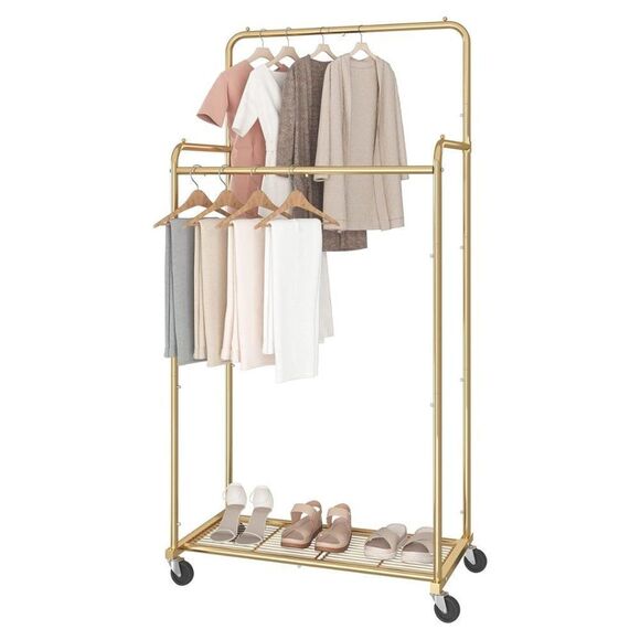 Gold Clothing Garment Rack - Picture 1 of 5